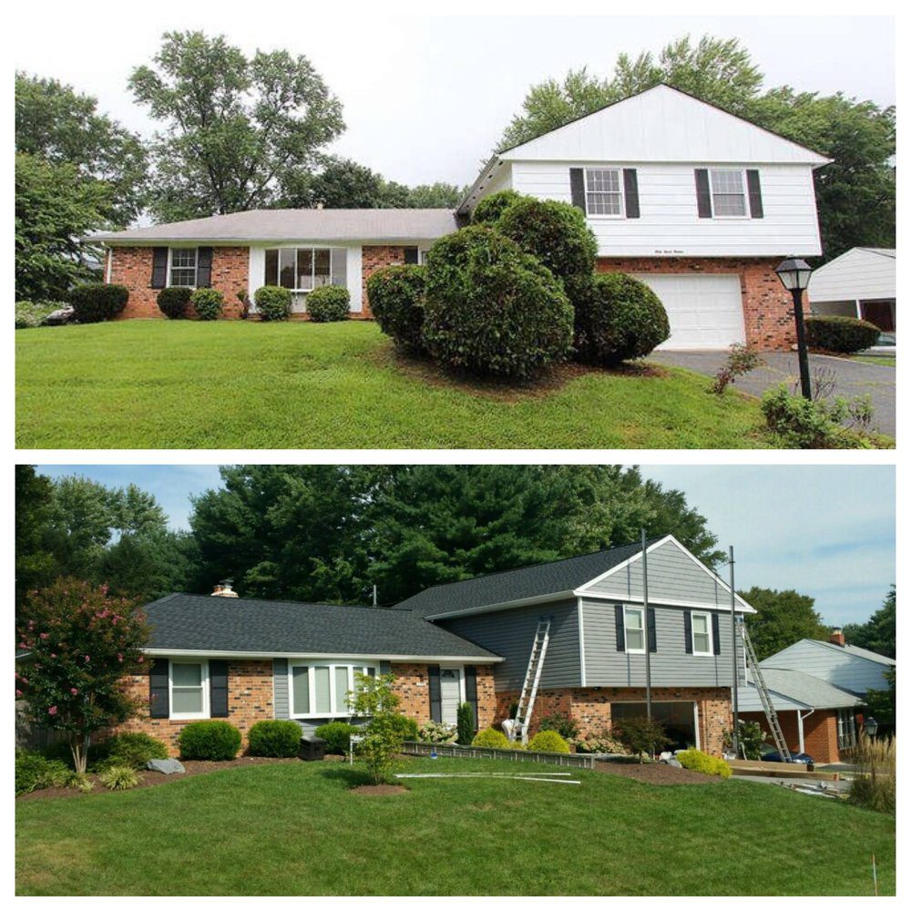 Before And After Roofing And Siding.Jpg — Winfield Builders roofing project in Maryland